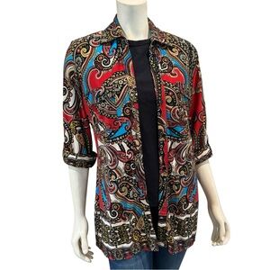 Peck & Peck Paisley Shacket Top